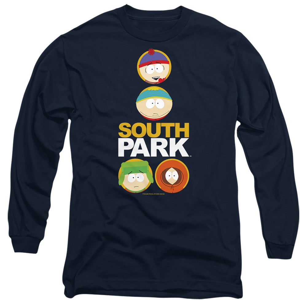 South Park Solid Circles Mens Long Sleeve Shirt Navy Officially Licensed
