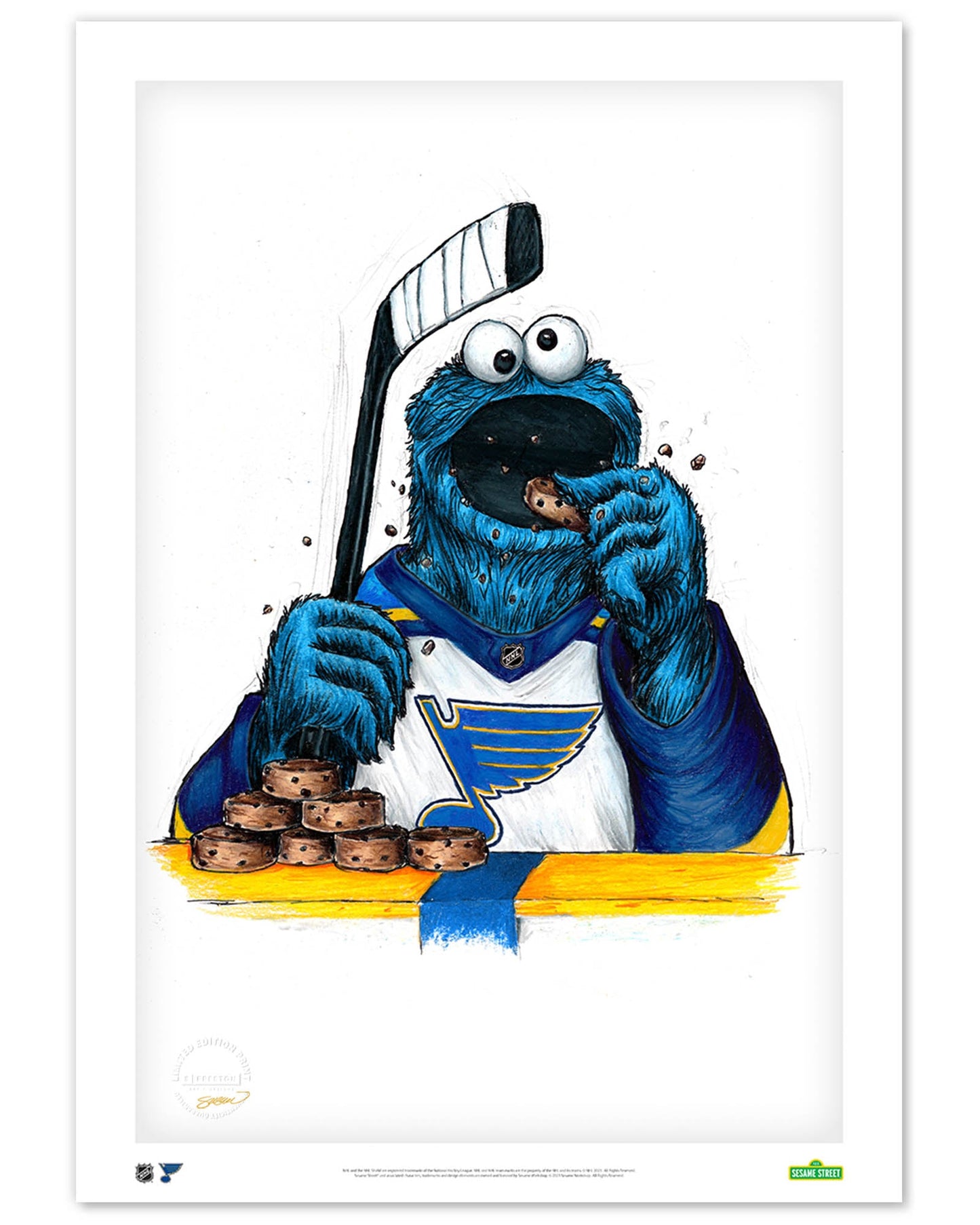 Cookie Monster x NHL Blues Limited Edition Art Print