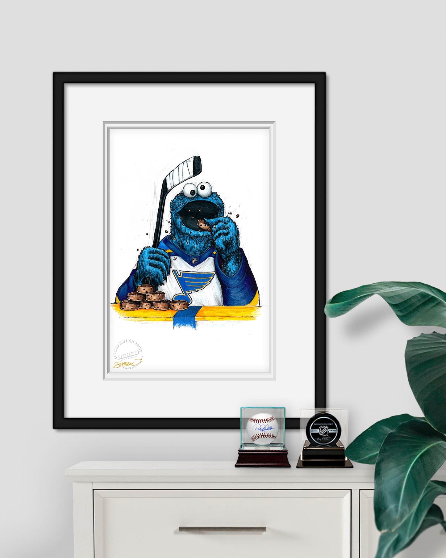 Cookie Monster x NHL Blues Limited Edition Art Print
