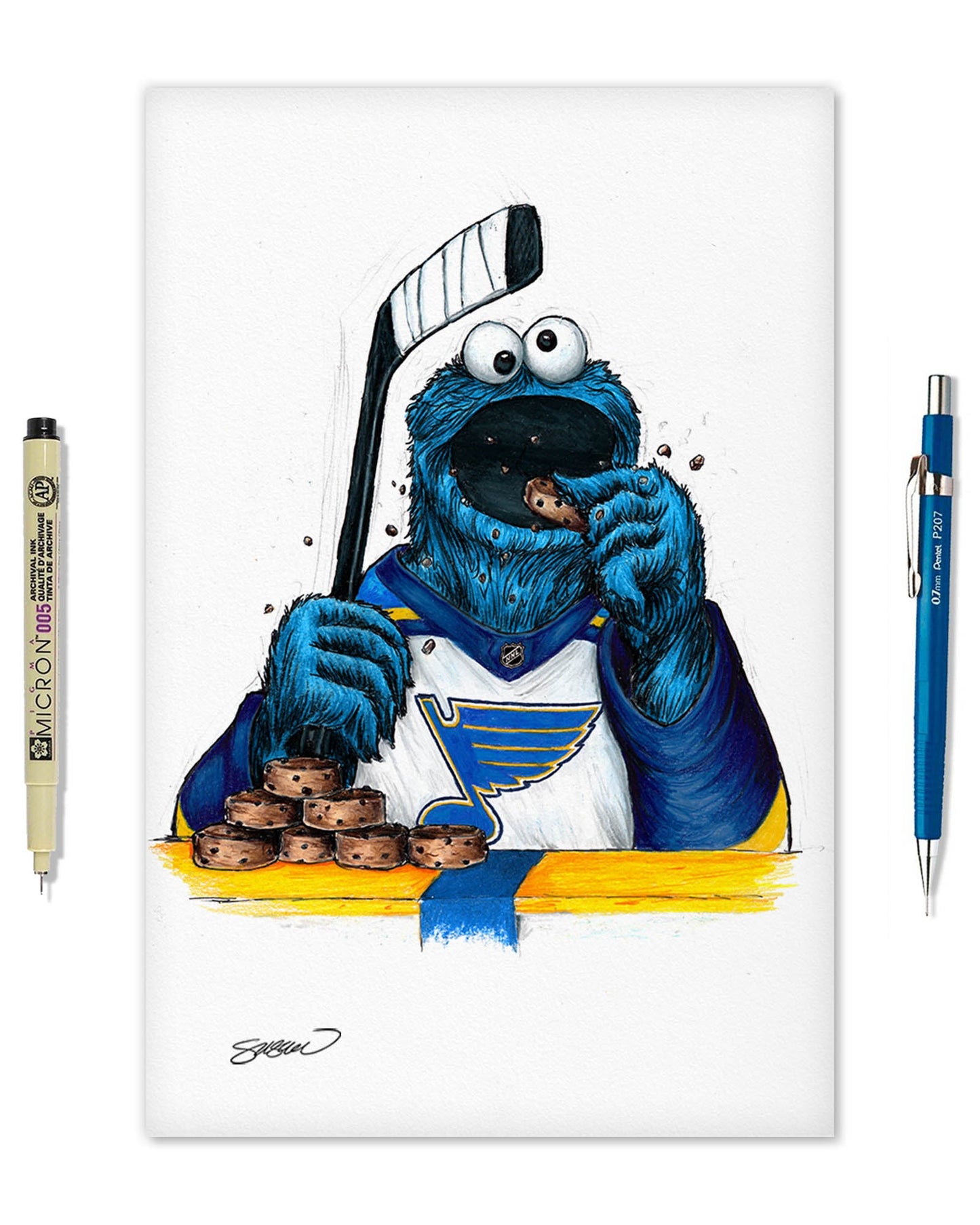 Cookie Monster x NHL Blues Limited Edition Art Print