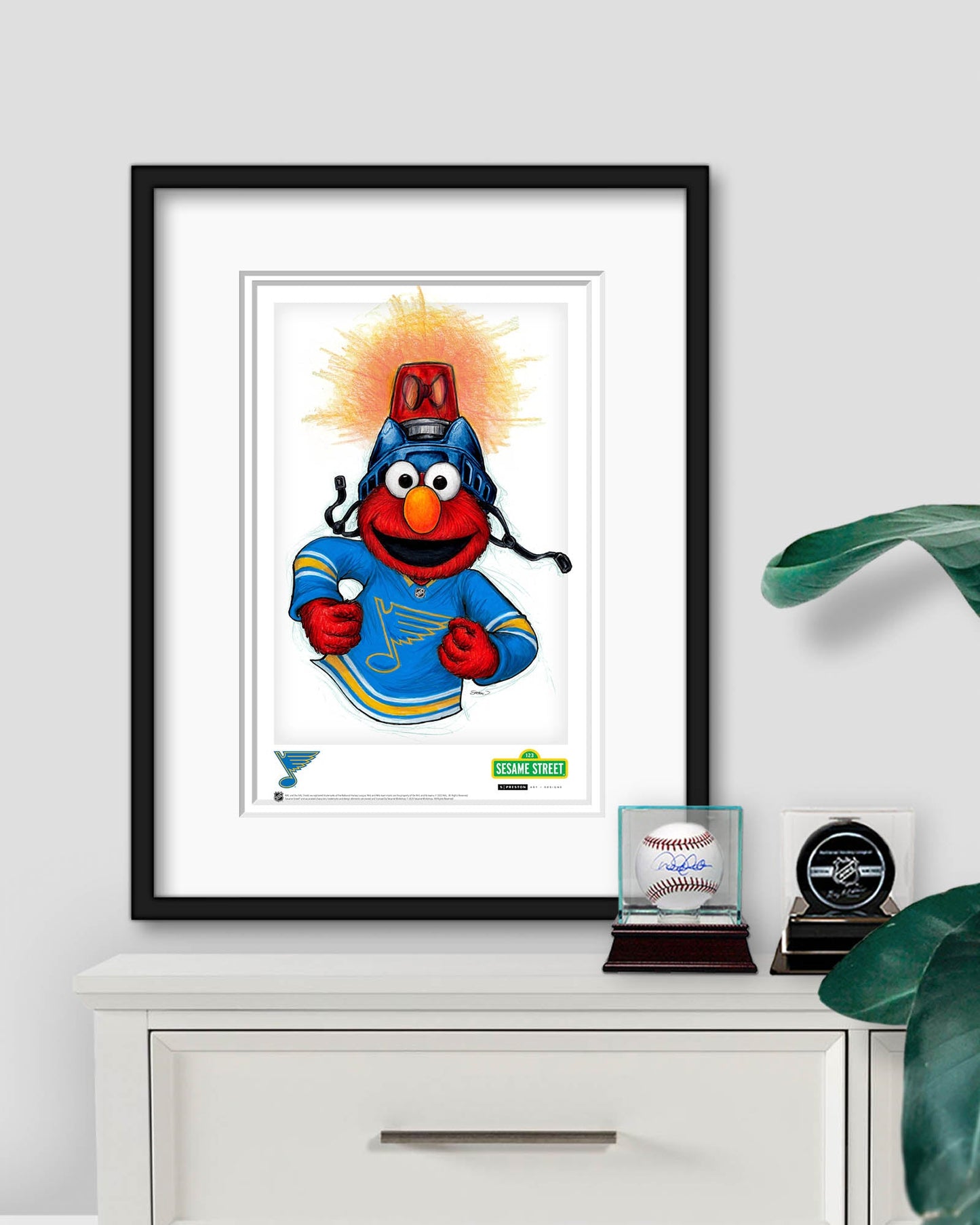 Elmo Loves Goals! x NHL Blues Limited Edition Art Print