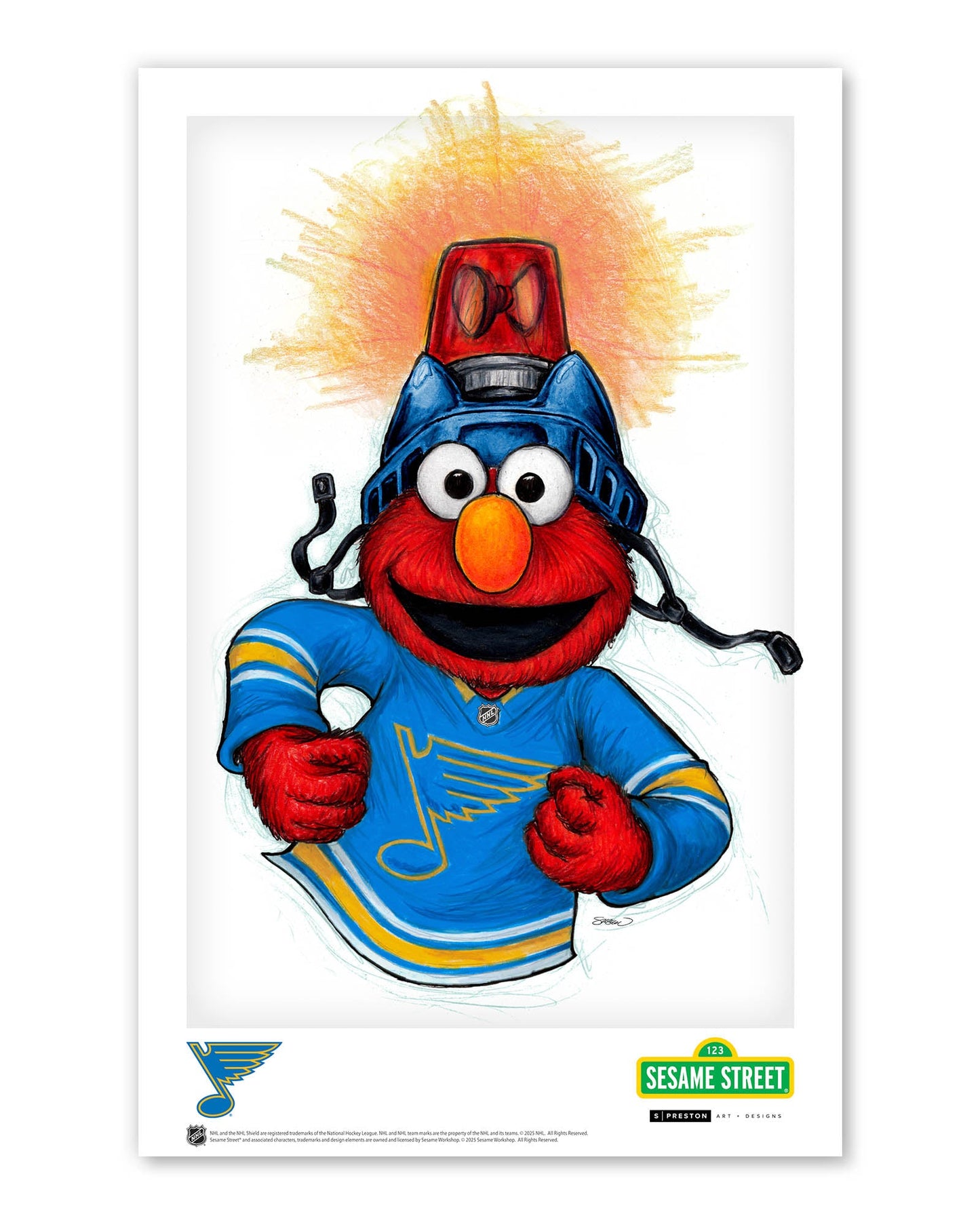 Elmo Loves Goals! x NHL Blues Limited Edition Art Print