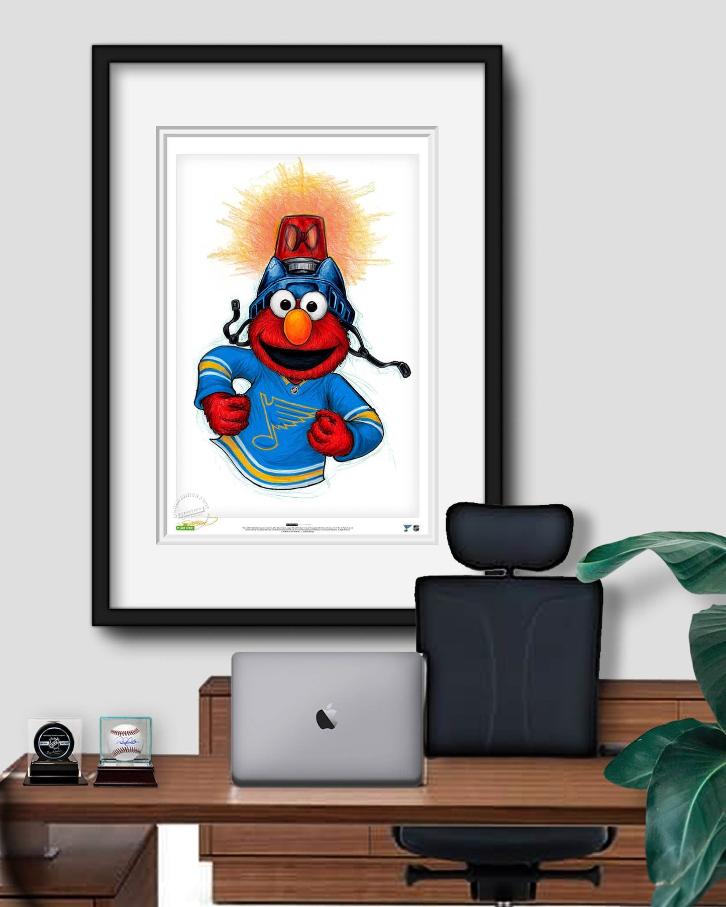 Elmo Loves Goals! x NHL Blues Limited Edition Art Print