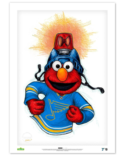 Elmo Loves Goals! x NHL Blues Limited Edition Art Print