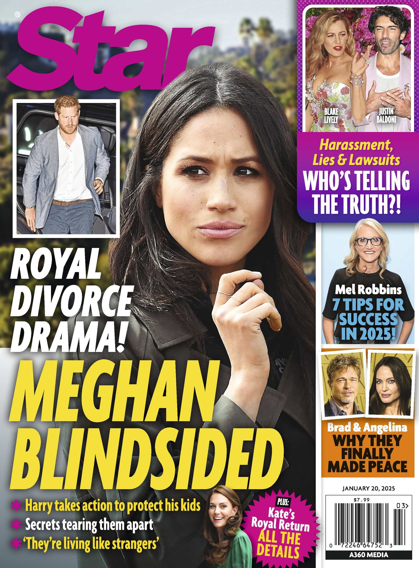Star - 01.20.25: Royal Divorce Drama Leaves Meghan Blindsided, Blake Lively Vs Justin Baldoni, Brad Pitt & Angelina Jolie Are Finally At Peace, Mel Robbins 7 Tips For Success In 2025 & More!