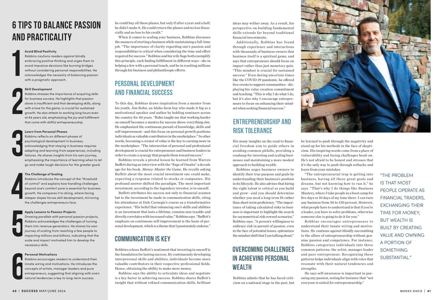 SUCCESS Magazine - May & June 2024: Tony Robbins Building Personal Wealth, 10 Celebrity-Owned Franchises, 50 Franchises To Own, Smart Investing, Negotiate Like A Pro, Net Worth, Entrepreneurs & More!