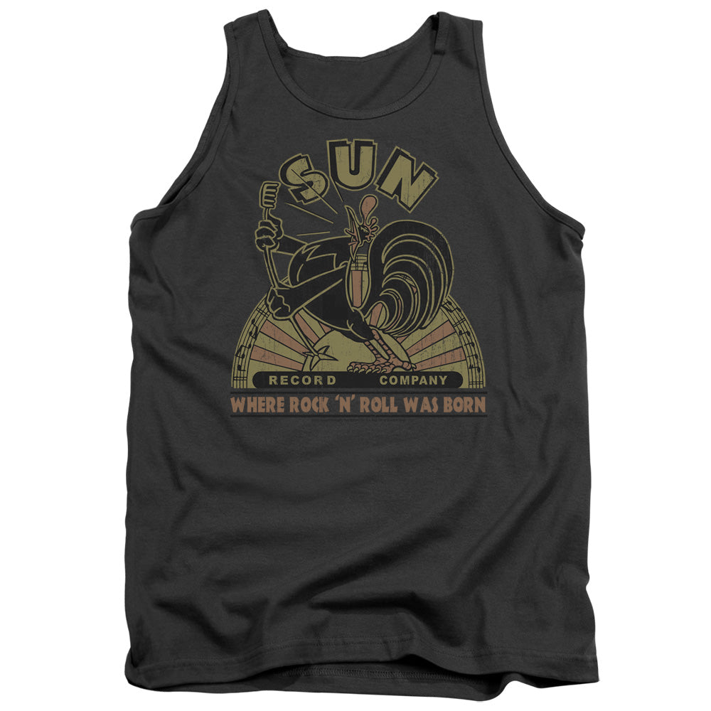 Sun Sun Rooster Mens Tank Top Shirt Charcoal