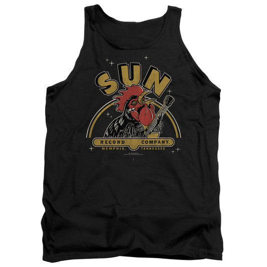 Sun Rocking Rooster Mens Tank Top Shirt Black