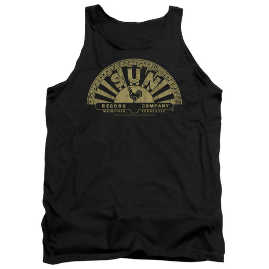 Sun Tattered Logo Mens Tank Top Shirt Black