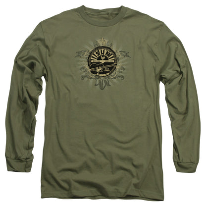 Sun Rock Heraldry Mens Long Sleeve Shirt Military Green Officially Licensed