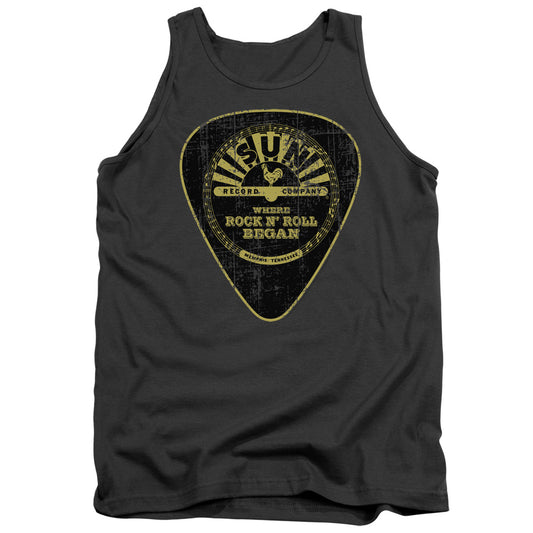 Sun Guitar Pick Mens Tank Top Shirt Charcoal