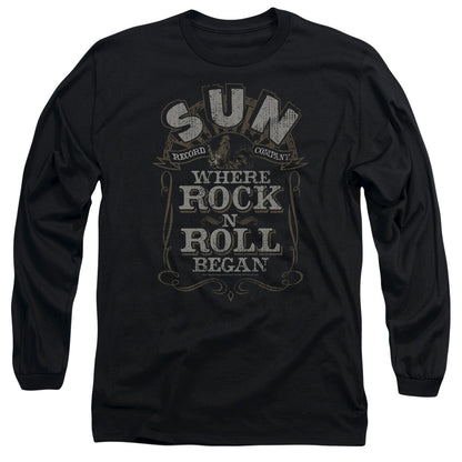 Sun Where Rock Began Mens Long Sleeve Shirt Black Officially Licensed