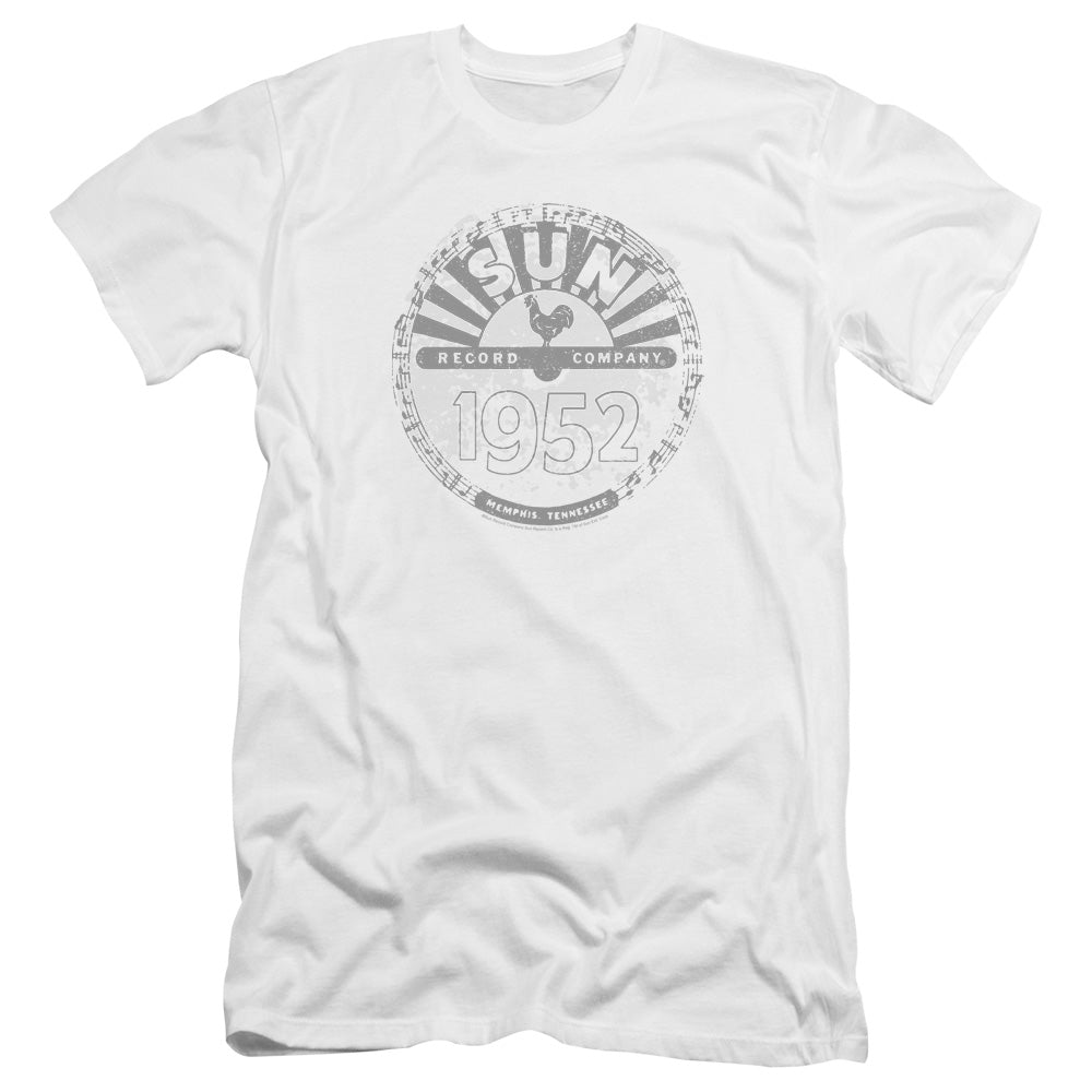 Sun Records Crusty Logo Premium Bella Canvas Slim Fit Mens T Shirt White