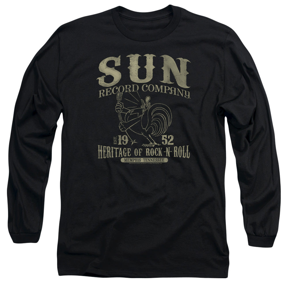 Sun Records Rockabilly Bird Mens Long Sleeve Shirt Black Officially Licensed