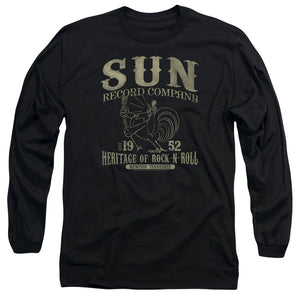 Sun Records Rockabilly Bird Mens Long Sleeve Shirt Black