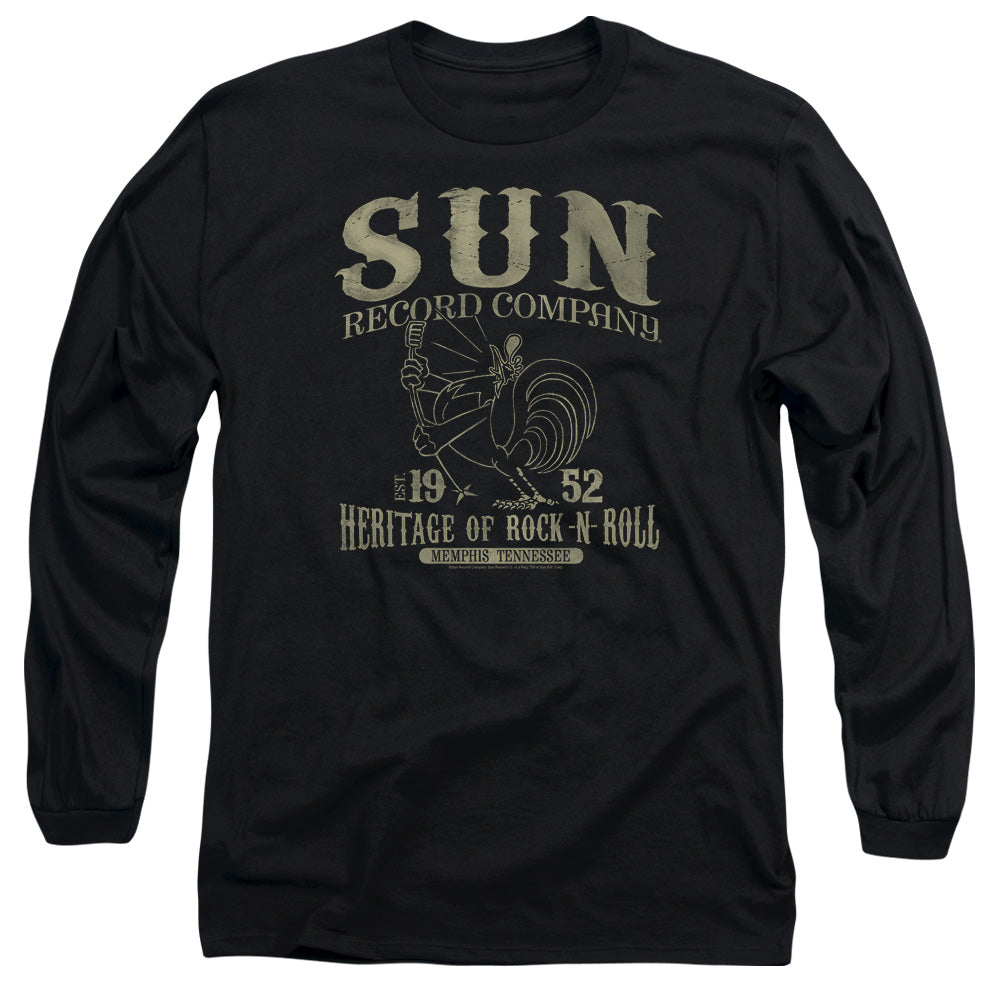 Sun Records Rockabilly Bird Mens Long Sleeve Shirt Black