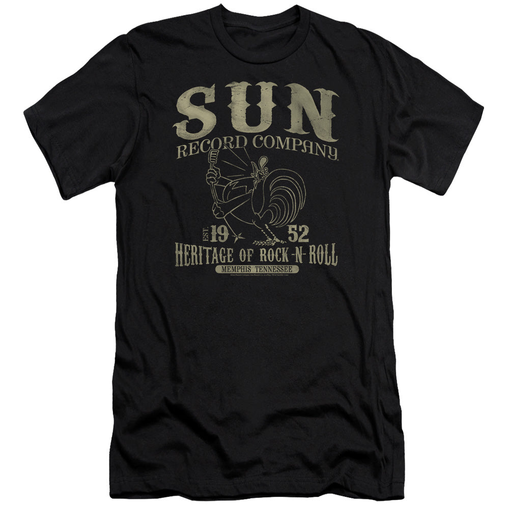 Sun Records Rockabilly Bird Premium Bella Canvas Slim Fit Mens T Shirt Black