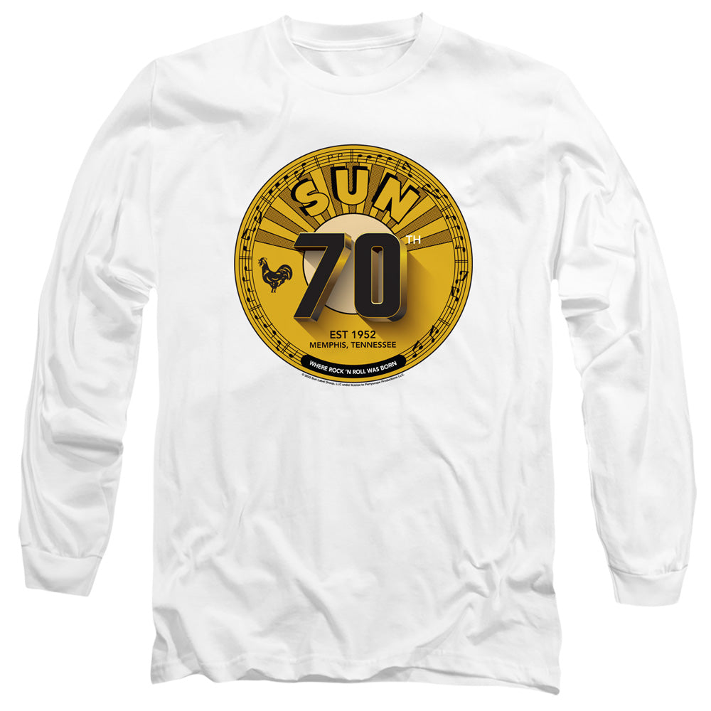 Sun Records Sun Records 70Th Logo Mens Long Sleeve Shirt White