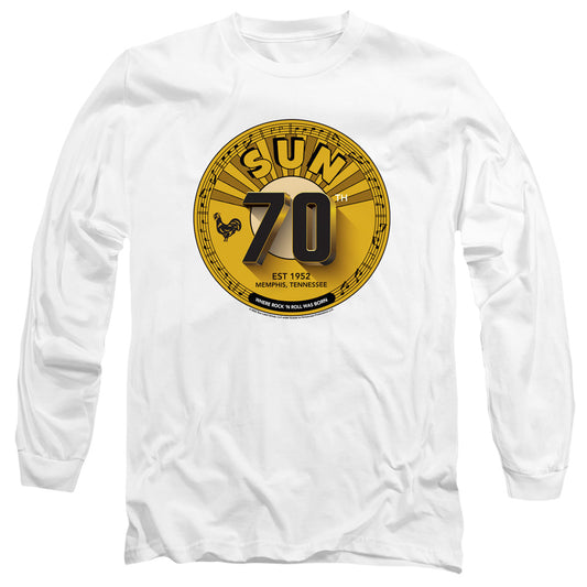 Sun Records Sun Records 70Th Logo Mens Long Sleeve Shirt White