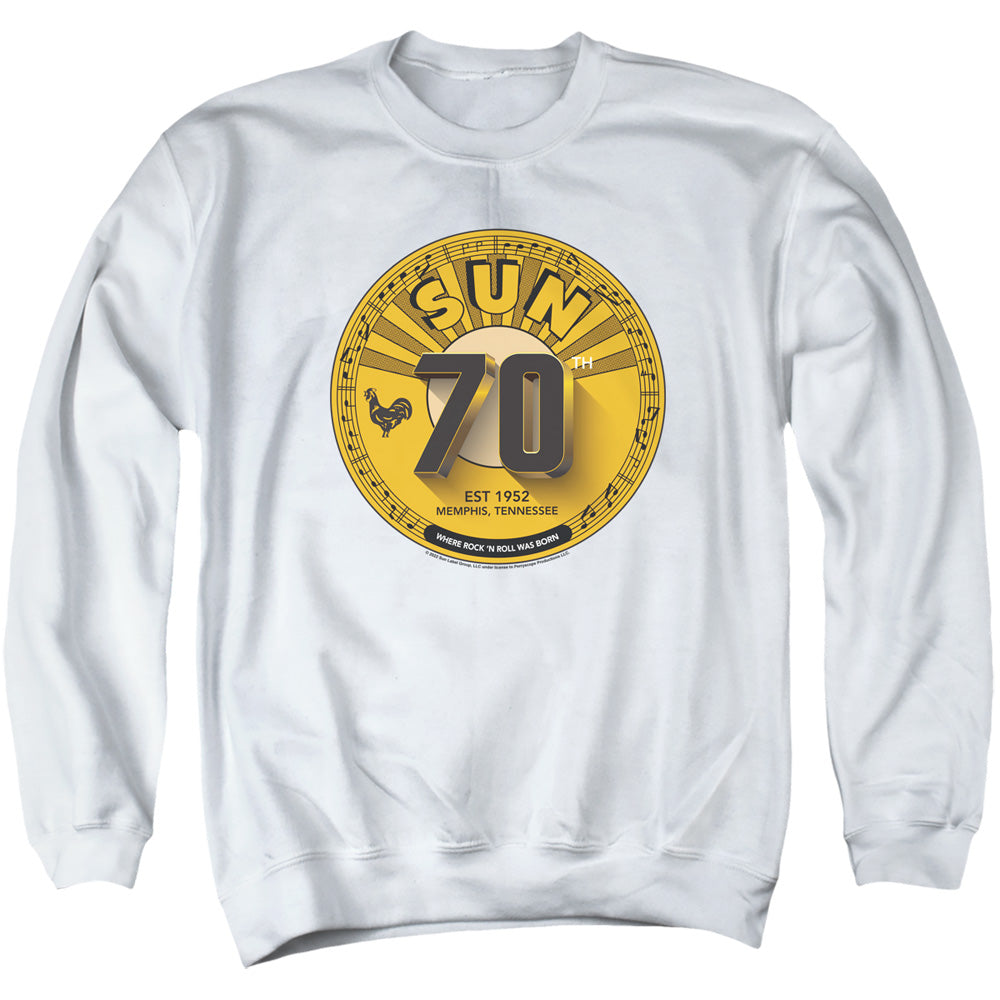 Sun Records Sun Records 70Th Logo Mens Crewneck Sweatshirt White