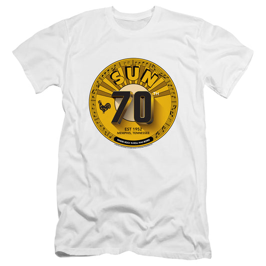 Sun Records Sun Records 70Th Logo Hbo Premium Bella Canvas Slim Fit Mens T Shirt White