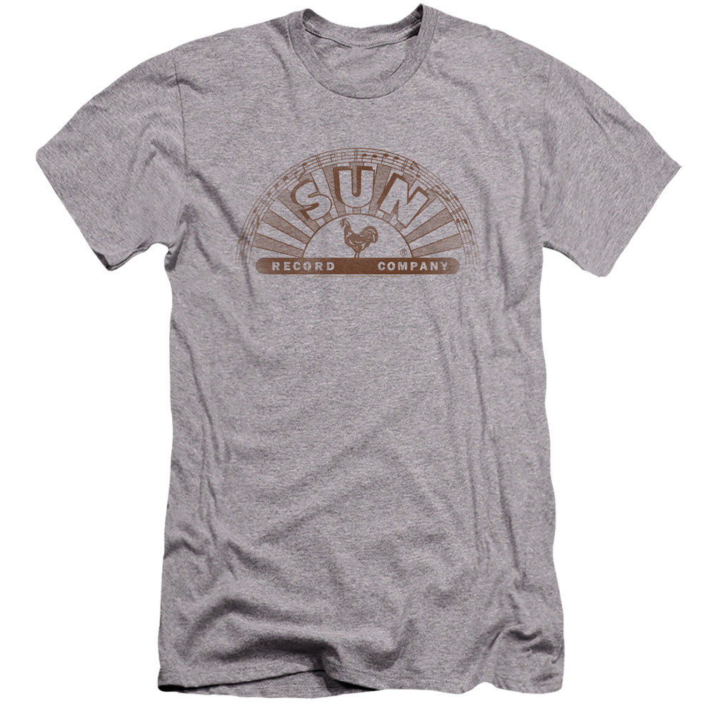 Sun Records Sun Records Half Logo Distressed Hbo Premium Bella Canvas Slim Fit Mens T Shirt Athletic Heather