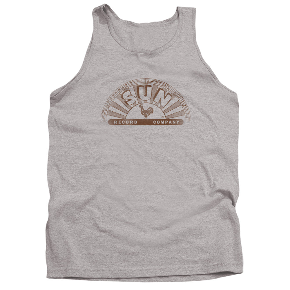 Sun Records Sun Records Half Logo Distressed Mens Tank Top Shirt Athletic Heather