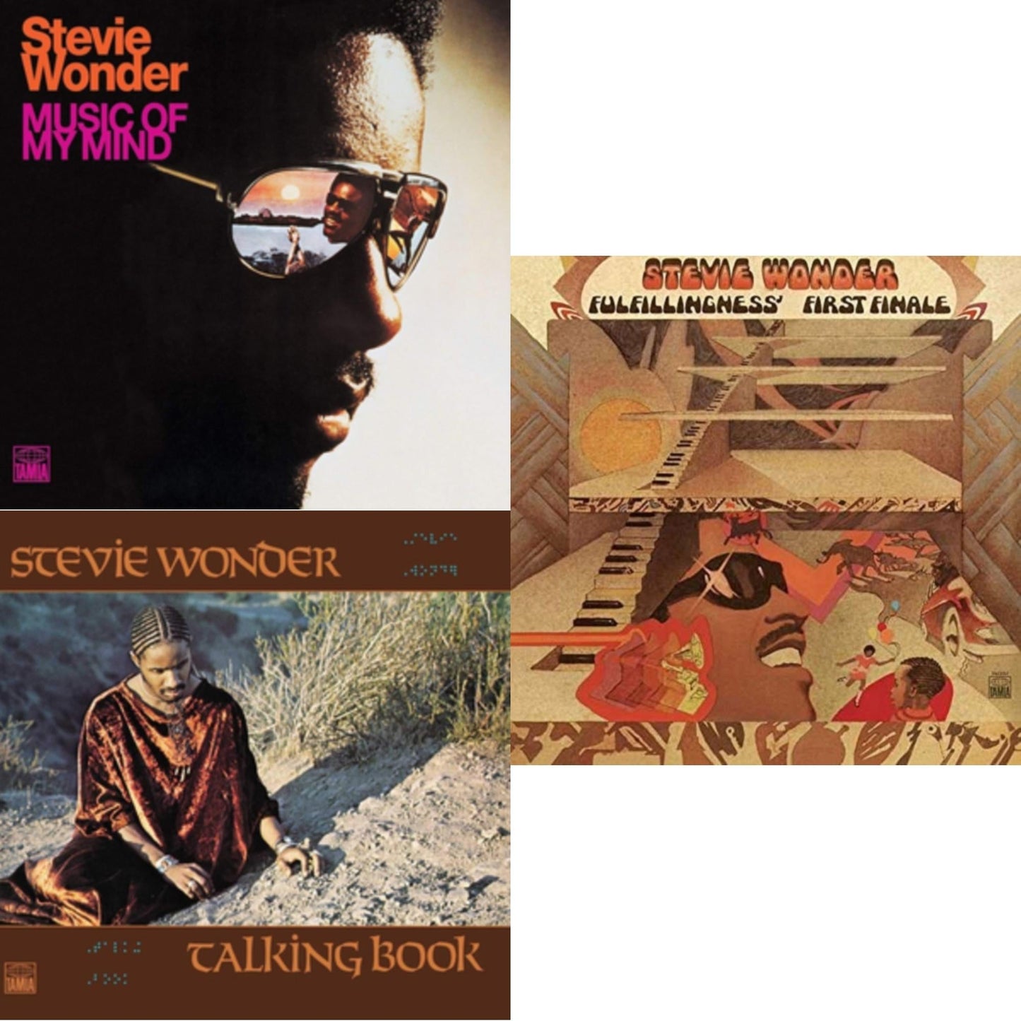 Stevie Wonder - Music Of My Mind & Talking Book & Fulfillingness' First Finale - LP Vinyl Bundle