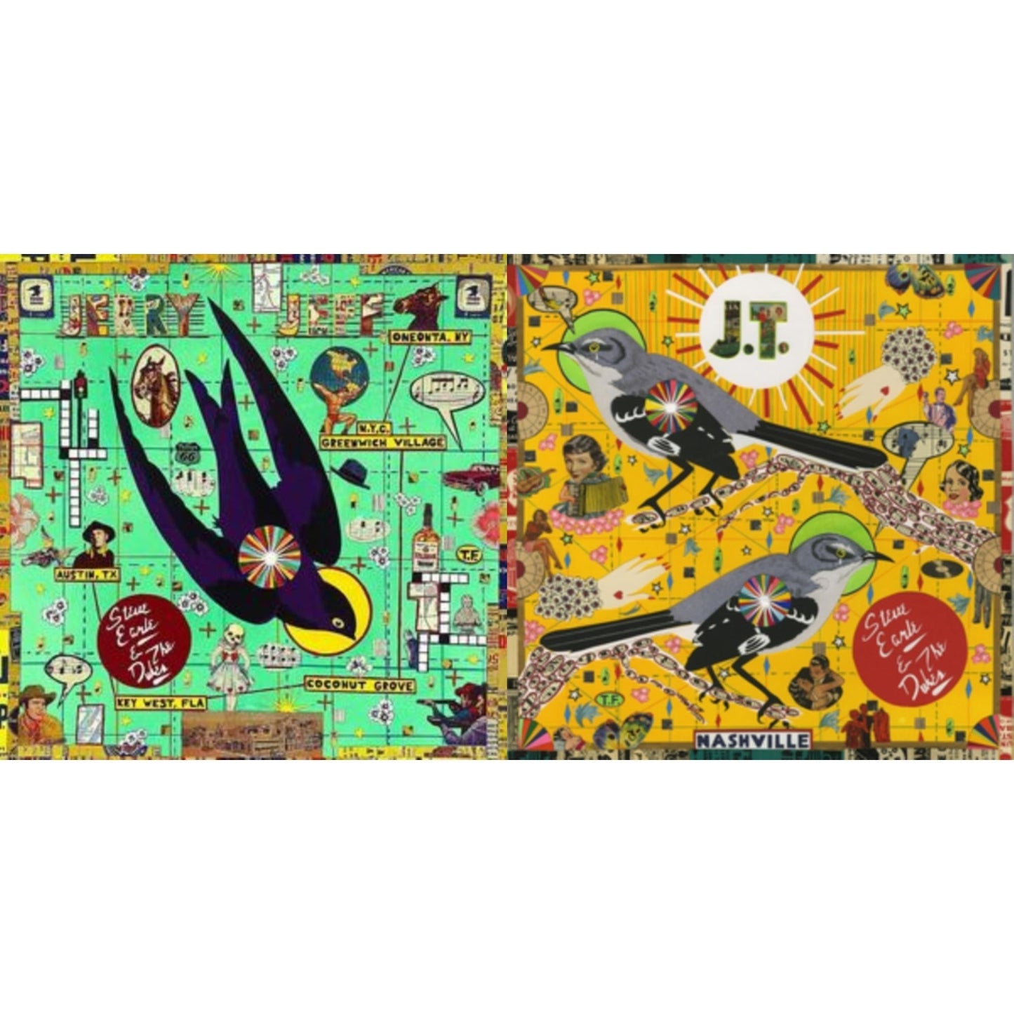 Steve & The Dukes Earle - J.T. (150G) & Jerry Jeff - LP Vinyl Bundle