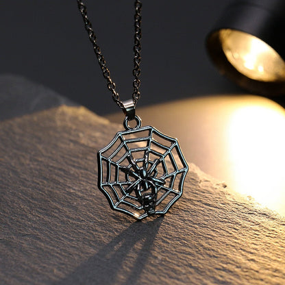 Metal Pumpkin Skeleton Skull Necklace