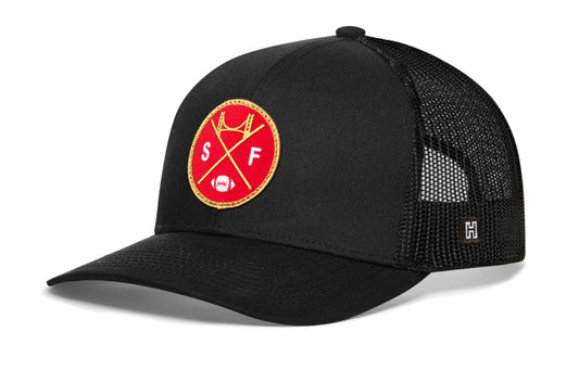 San Francisco Haka Trucker Hat  |  Black SF X Football Snapback