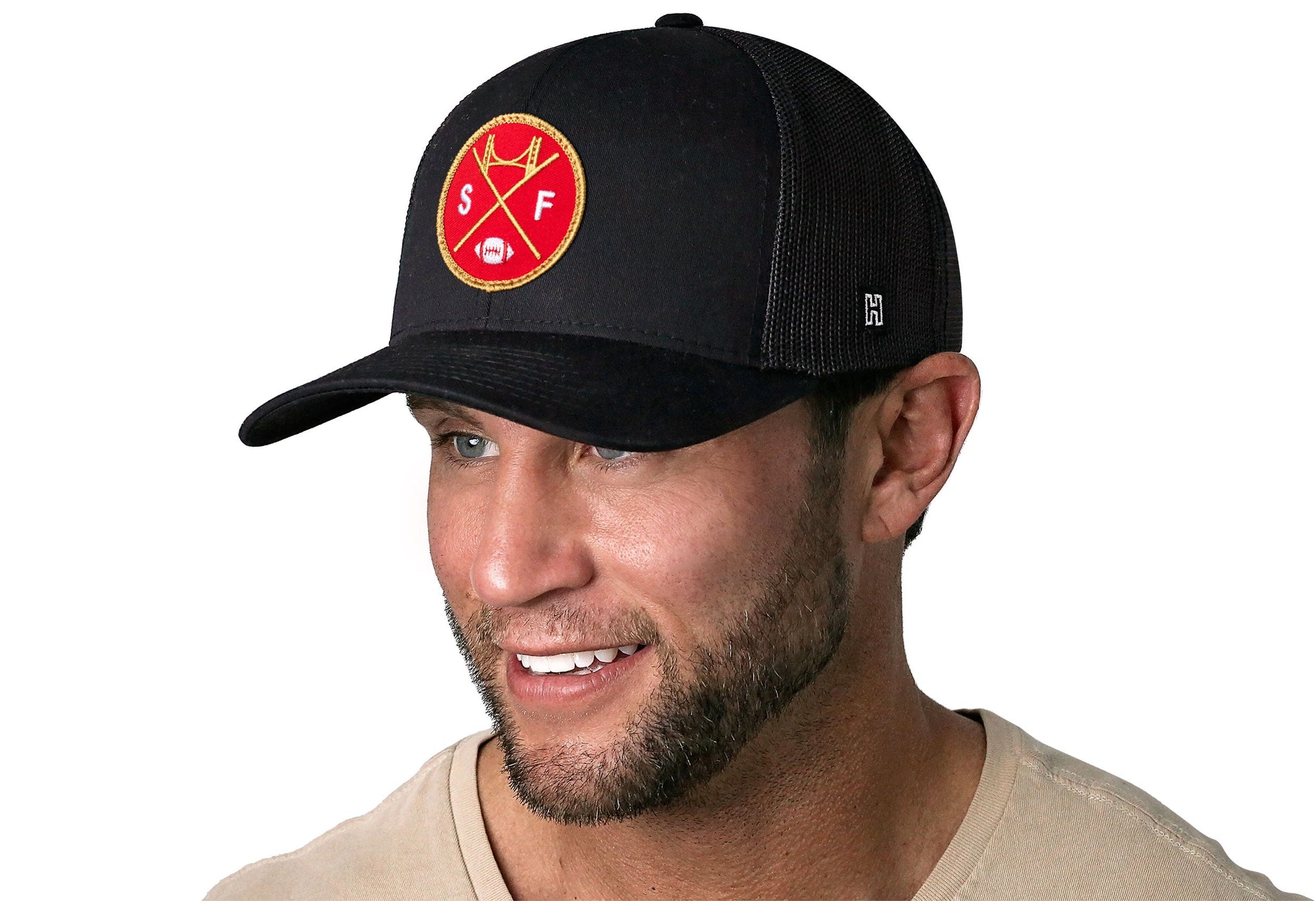 San Francisco Haka Trucker Hat  |  Black SF X Football Snapback