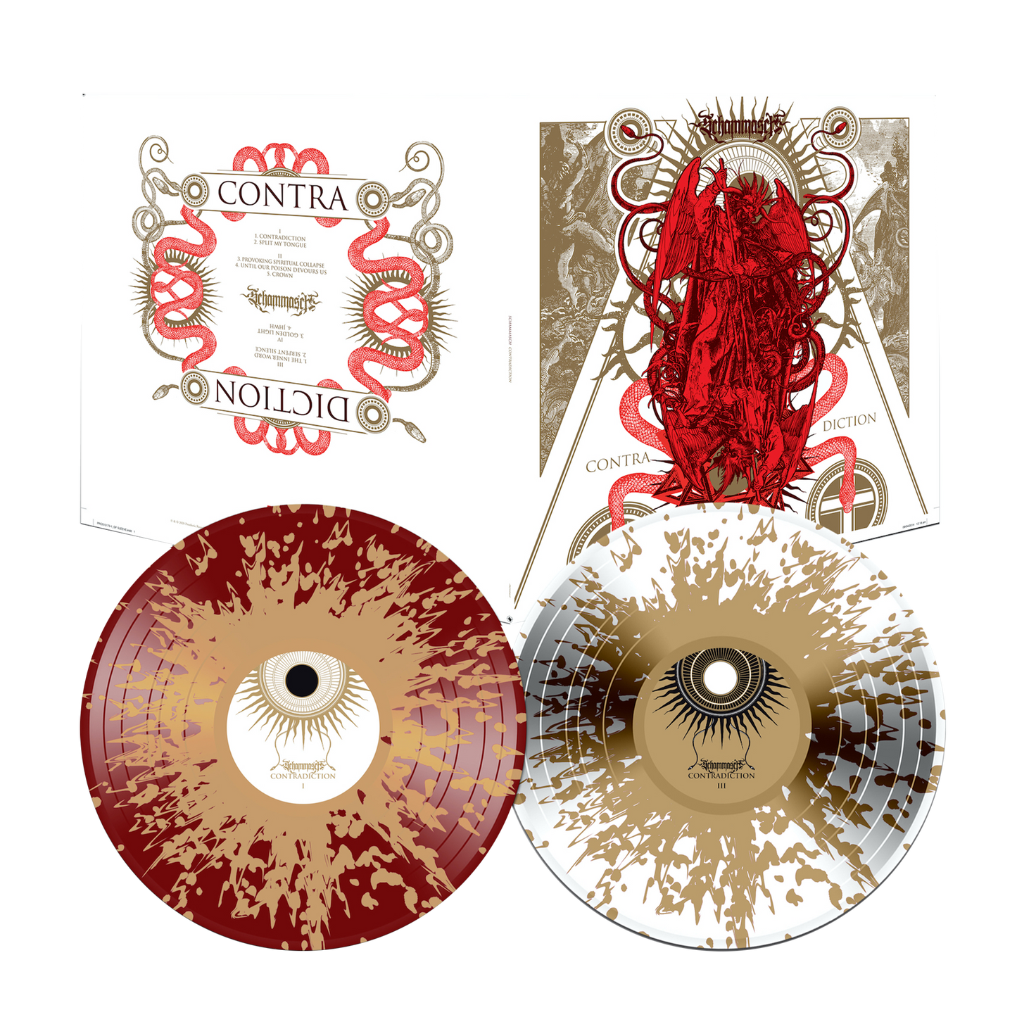 Schammasch - Contradiction on Red & White Vinyl with Gold Splatter LP Vinyl Record