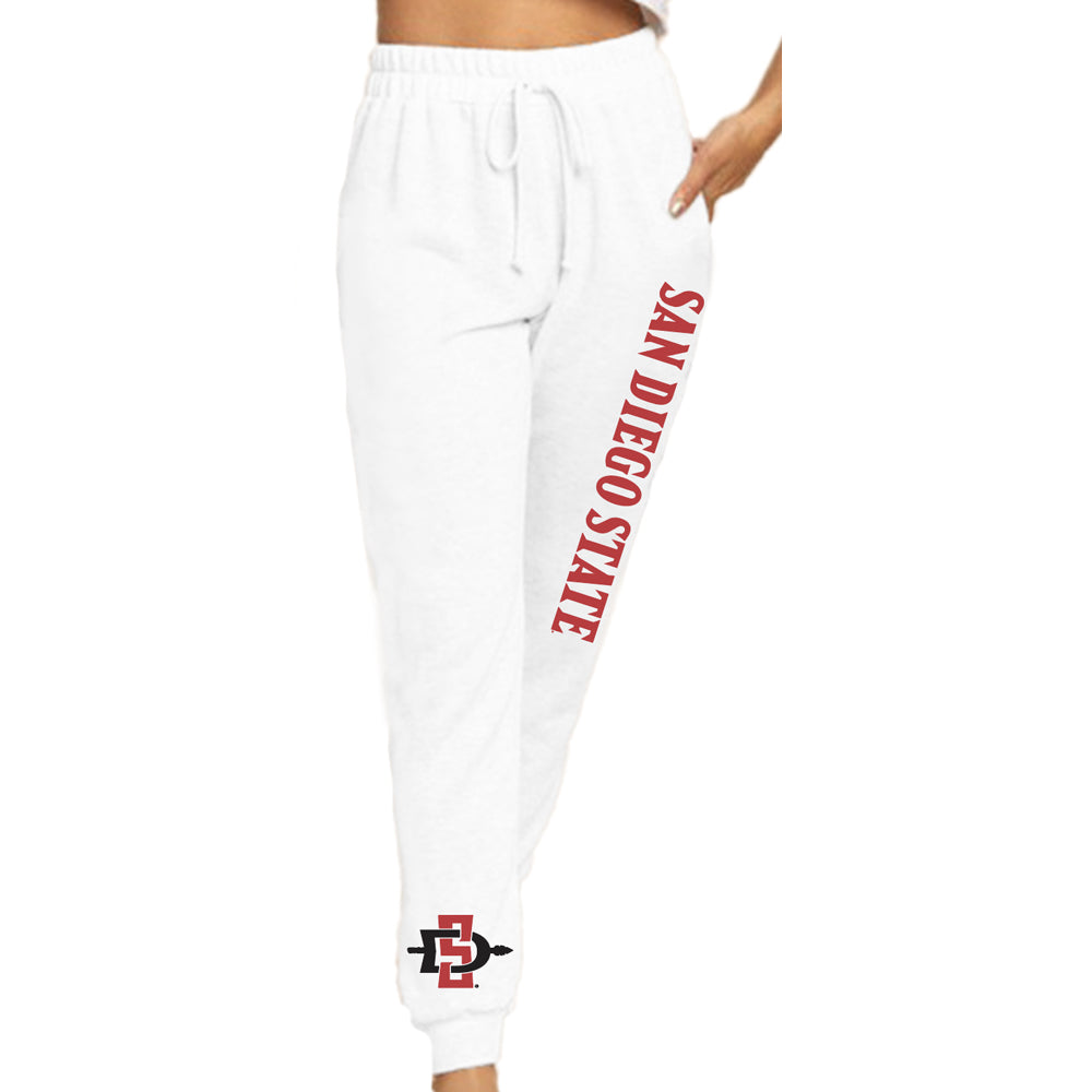 San Diego State Aztecs White Womens Joggers Officially Licensed