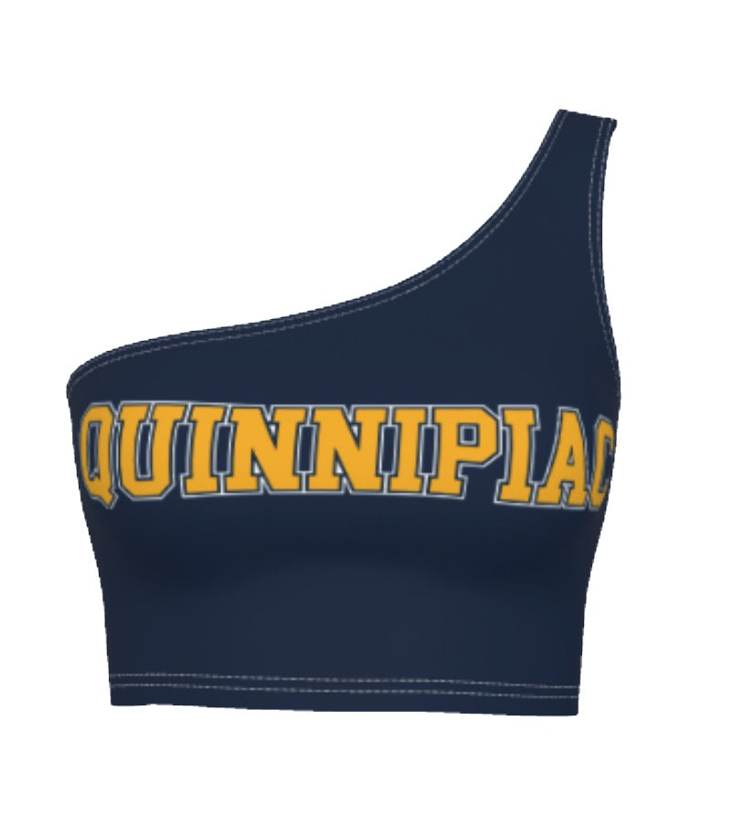 Quinnipiac Navy Womens One Shoulder Tank Top Officially Licensed