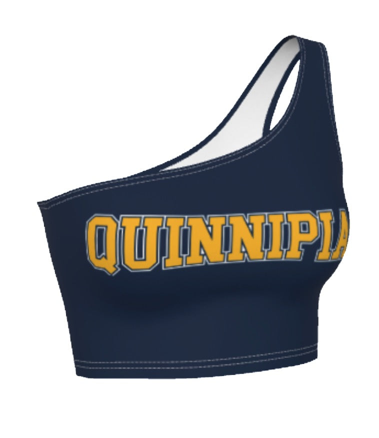 Quinnipiac Navy Womens One Shoulder Tank Top Officially Licensed