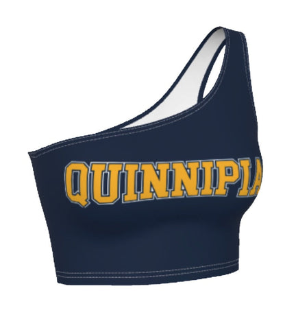 Quinnipiac Navy Womens One Shoulder Tank Top Officially Licensed