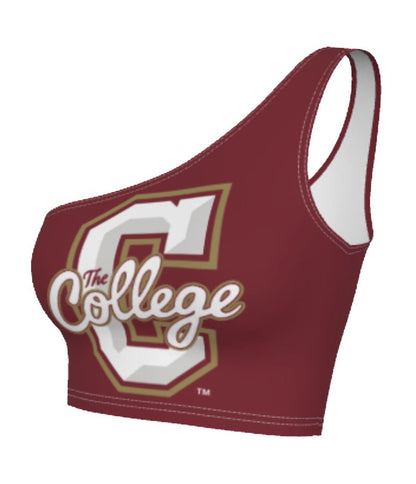 College of Charleston Maroon Womens One Shoulder Tank Top Officially Licensed