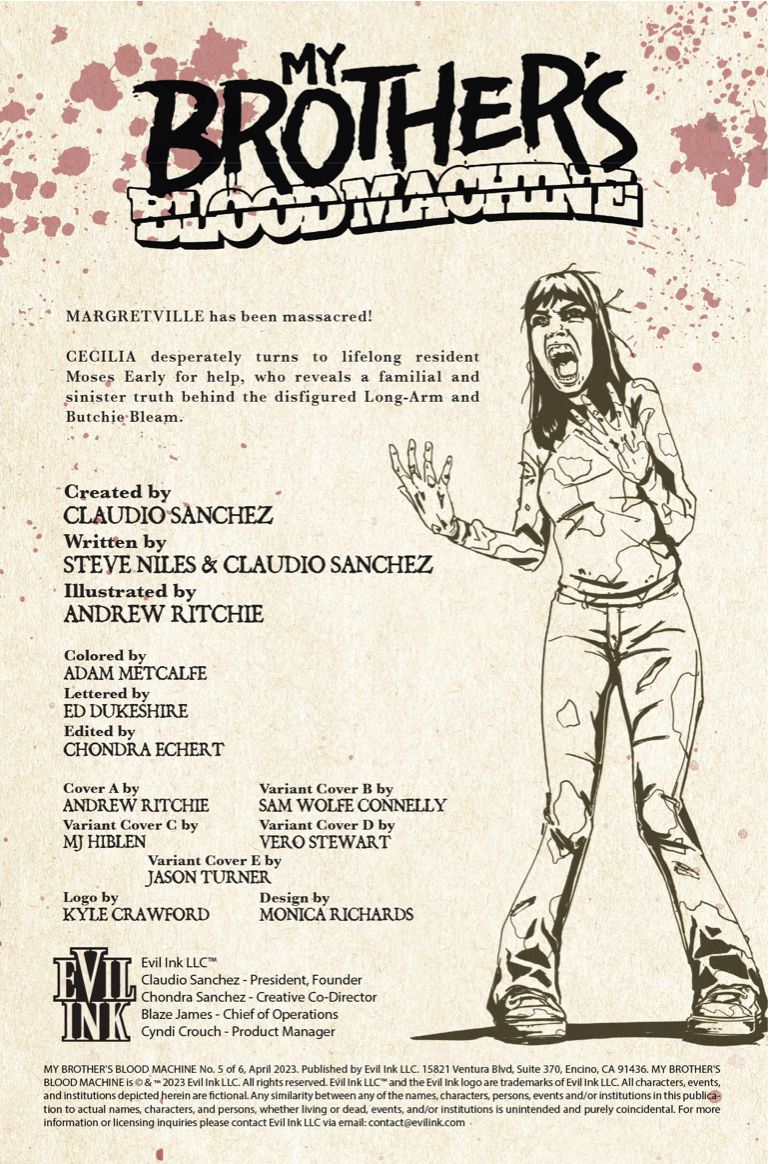 My Brother's Blood Machine by Claudio Sanchez - Comic Book Issue 5 of 6 (Exclusive Cover)