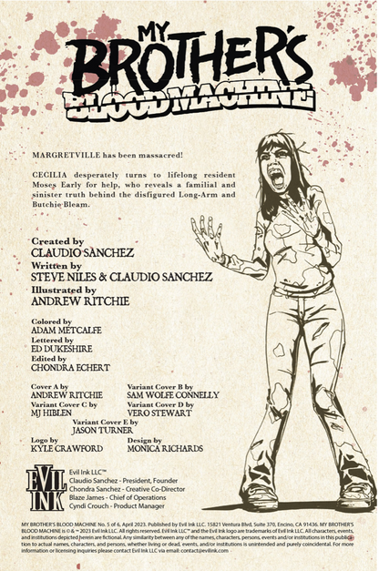 My Brother's Blood Machine by Claudio Sanchez - Comic Book Issue 5 of 6 (Exclusive Cover)