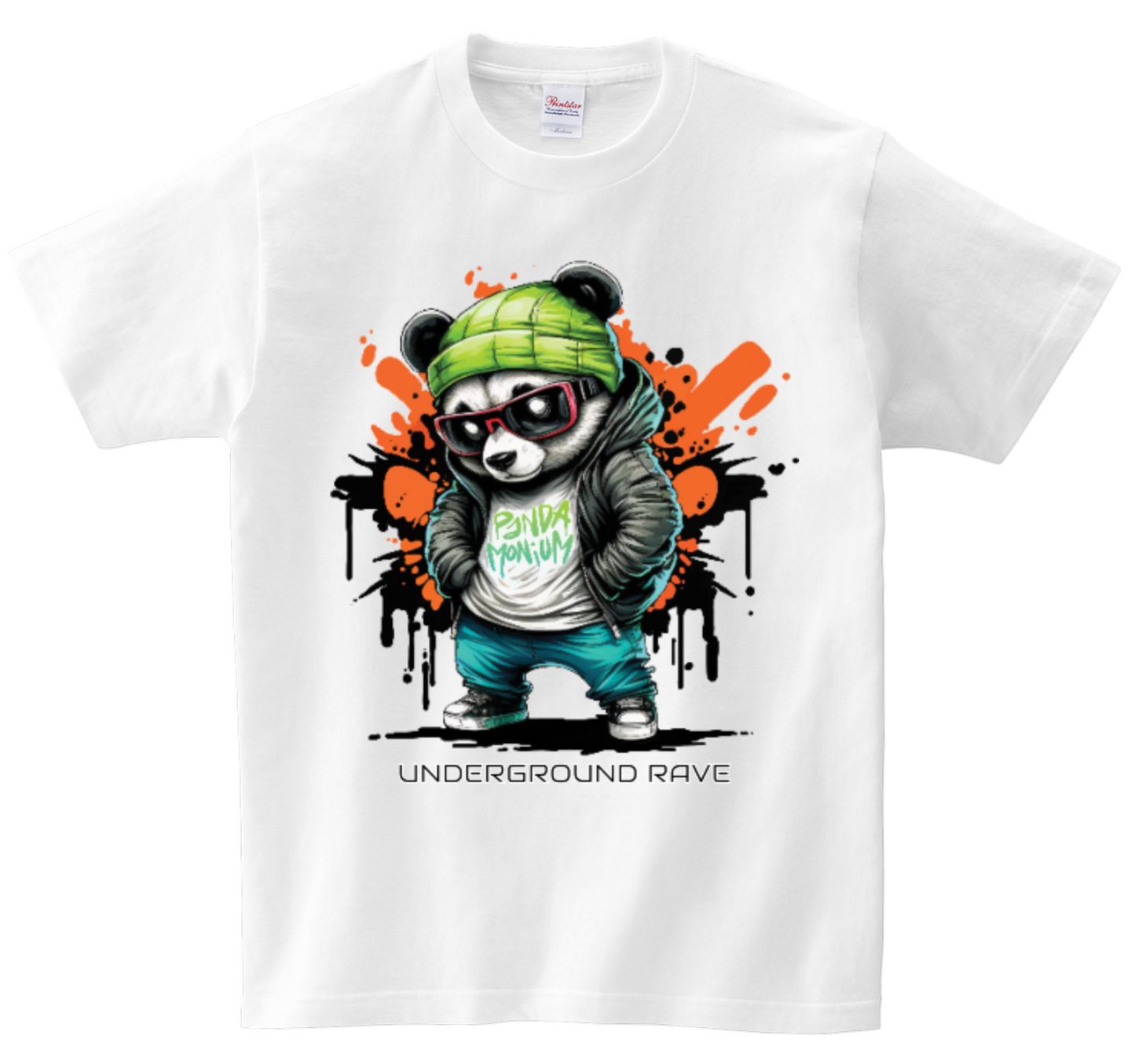 Panda T-Shirts Underground Rave DTG Full color Edition