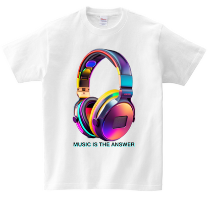 Music is the Answer Colorful Headphones T-Shirts | Grooveman Music