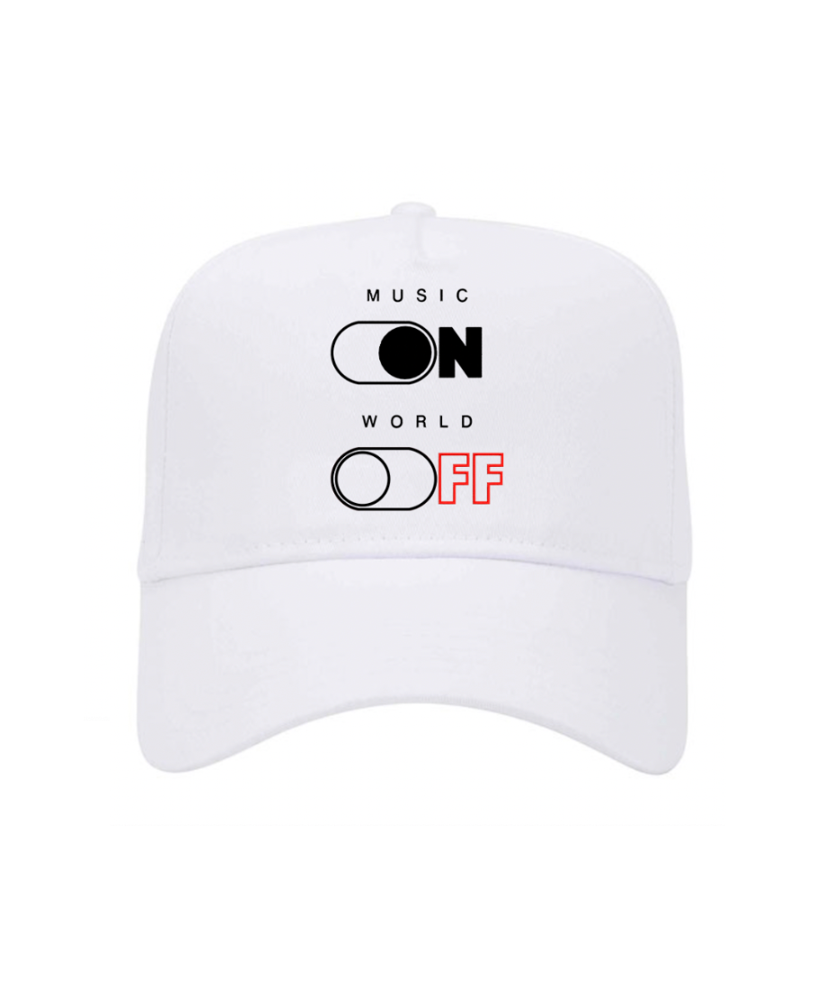 5 Panel Mid Profile Baseball Cap Music On World Off