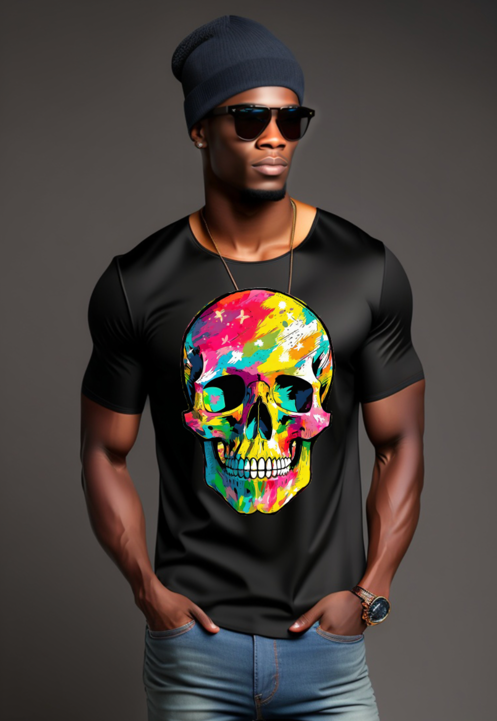 Skull Colorful Exclusive Design T-Shirts | Grooveman Music