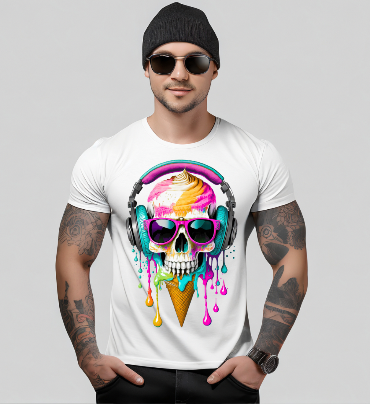 Ice Cream Skull Melting Exclusive T-Shirts | Grooveman Music