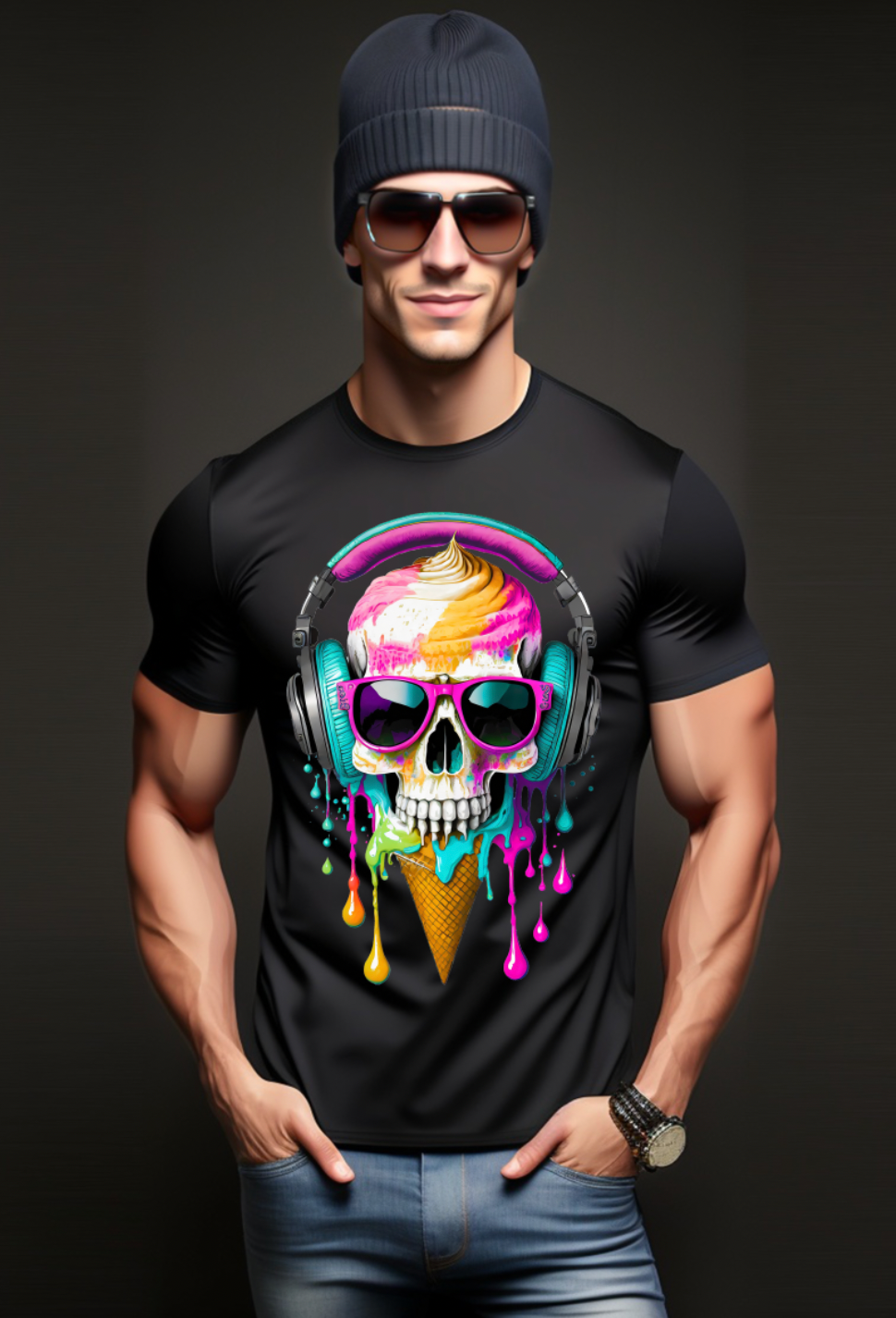 Ice Cream Skull Melting Exclusive T-Shirts | Grooveman Music