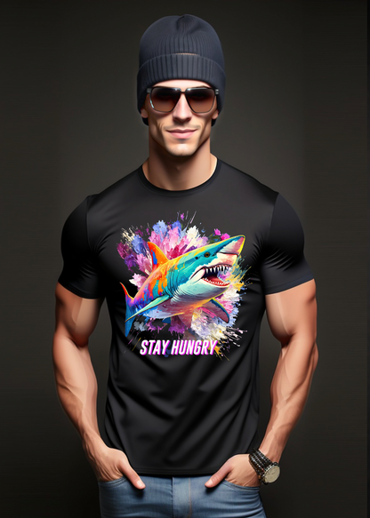 Shark Stay Hungry Exclusive T-Shirts | Grooveman Music