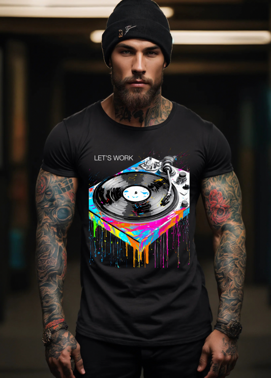 Turntable Let's Work Mix Exclusive T-Shirts | Grooveman Music