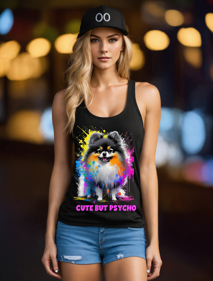 Pomeranian Cute But Psycho Tank Top | Grooveman Music