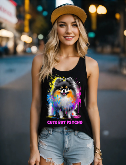 Pomeranian Cute But Psycho Tank Top | Grooveman Music